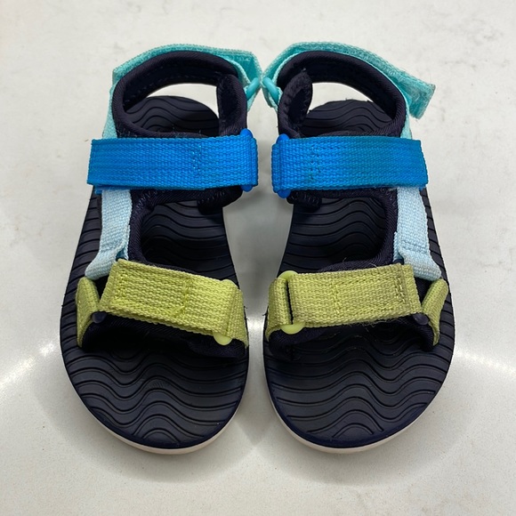 Cat & Jack Toddler Hiking style sandals, blue and light green - Picture 1 of 5
